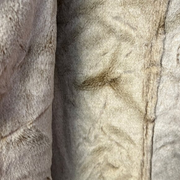 Anne Klein Faux Suede & Shearling Hooded Mid-Length Coat - Camel/Tan - MD - Picture 10 of 12